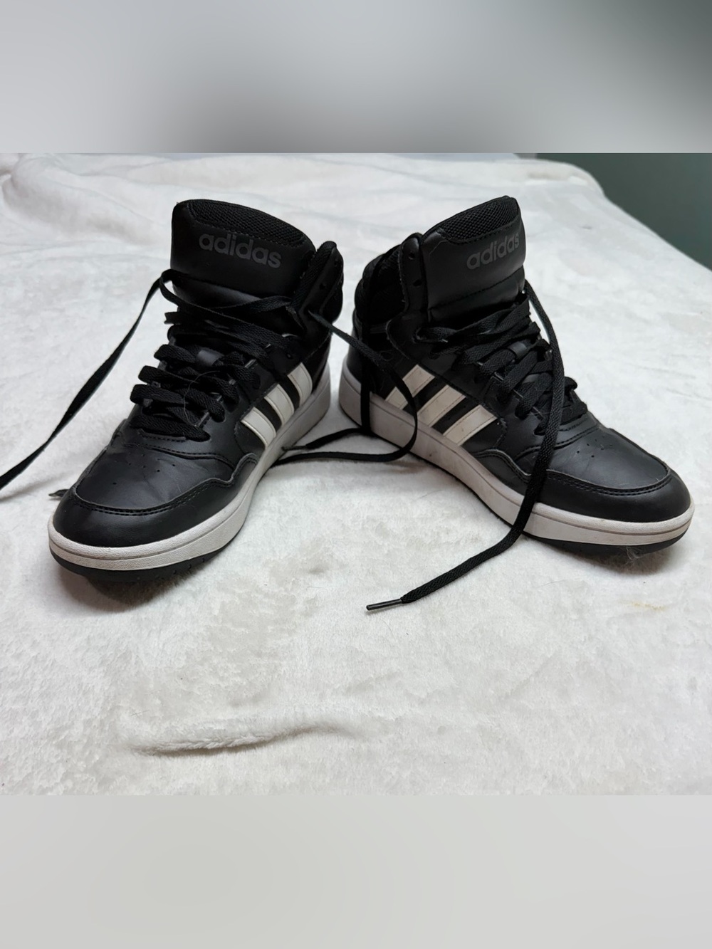 Adidas Hoops 3.0 Mid Black White High Top Sneakers Men’s 7 GW0402